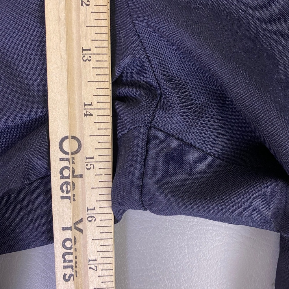 Vintage Louis Martin Dress Pants Women's Plus 34 Navy Blue Wool Blend Water NEW - Picture 9 of 13
